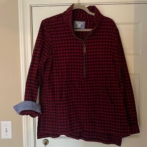 Women's Scotch Plaid Flannel Shirt, Relaxed Zip